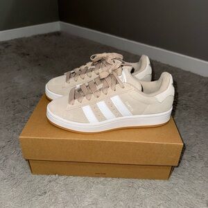 Adidas Kids Cream and White Sneakers